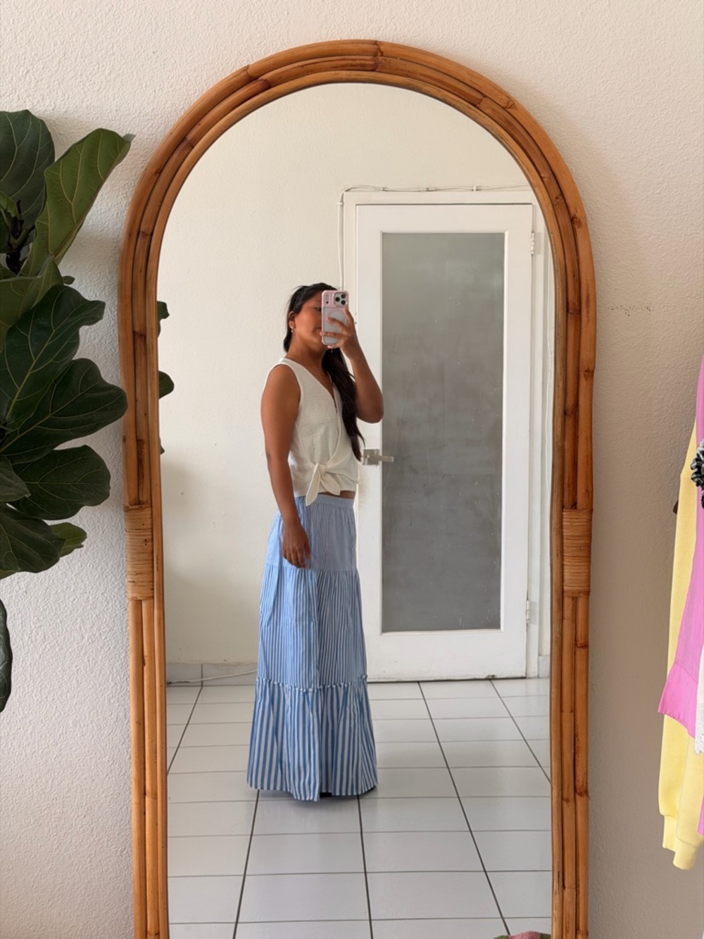J. Crew Blue and White Striped Tiered Maxi Skirt - Picture 13 of 14